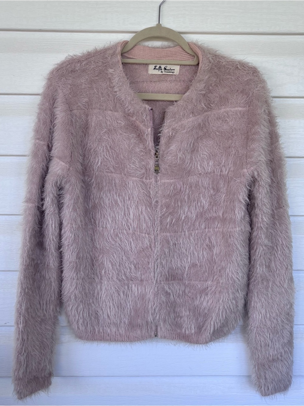 Selfie Couture by Trendology Plush Zip-Front Faux-Fur Jacket Dusty Rose XS/S
